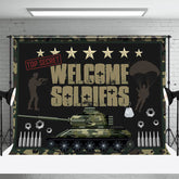 Lofaris Welcome Soliders Black Tank Stars Bullets Backdrop